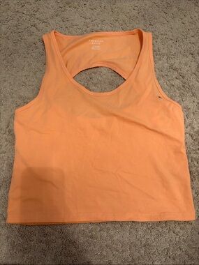 American Eagle Outfitters Peach Cutout Back Tank Top